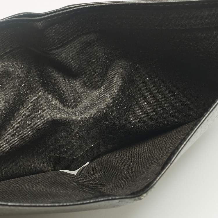 Pre Owned Dior Black Logo Embossed Leather Bifold Wallet