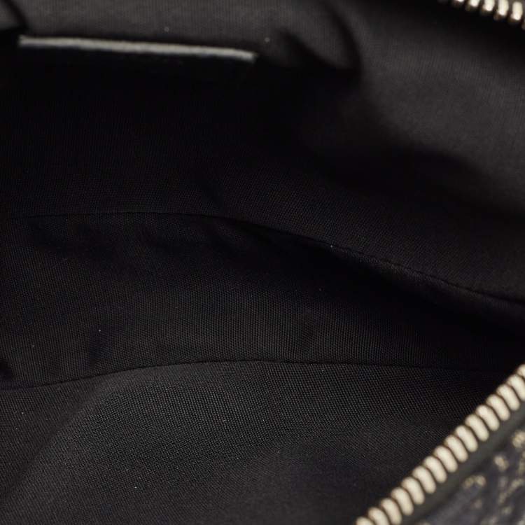 Pre Owned Dior Black Oblique Canvas and Leather Saddle Bag