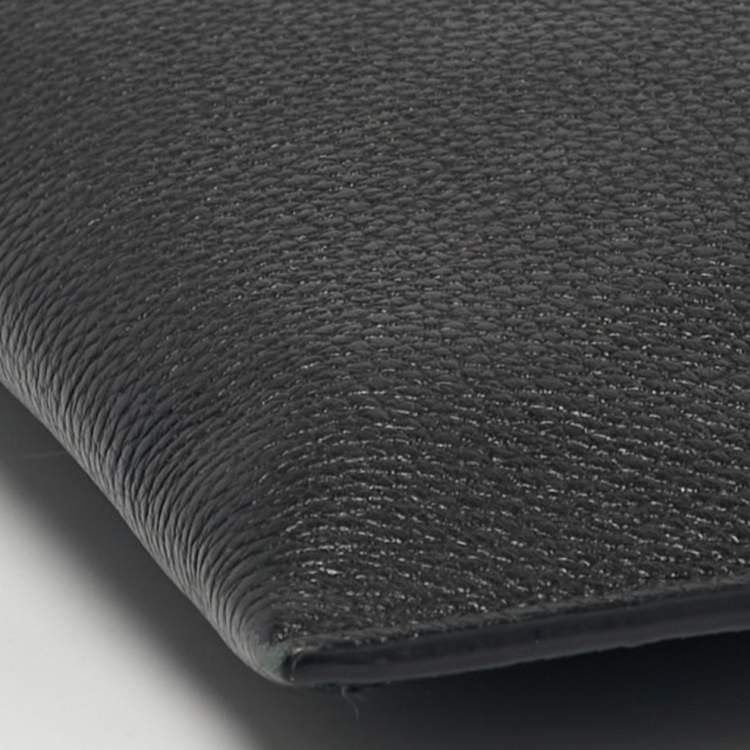 Pre Owned Dior Black Leather Zip Wristlet Pouch