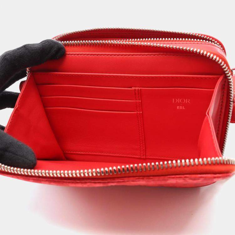 Pre Owned Christian Dior Dior Christian X Erl Mirage Shoulder Bag Nylon And Leather Red
