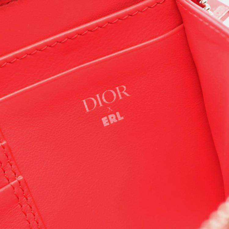 Pre Owned Christian Dior Dior Christian X Erl Mirage Shoulder Bag Nylon And Leather Red