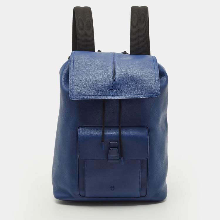 Pre Owned Dior Motion Blue Leather Backpack