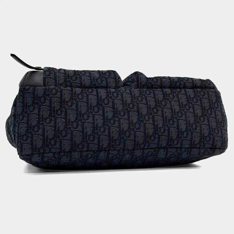 Pre Owned Dior Black Fabric Rider Soft Hobo Bag Medium