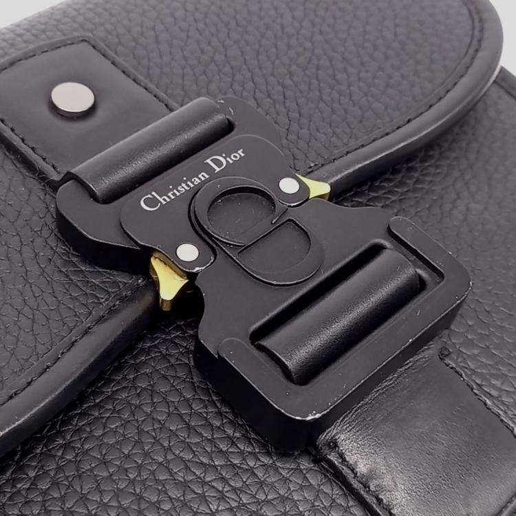 Pre Owned Dior Black Leather Gallup Mini Messenger Bag