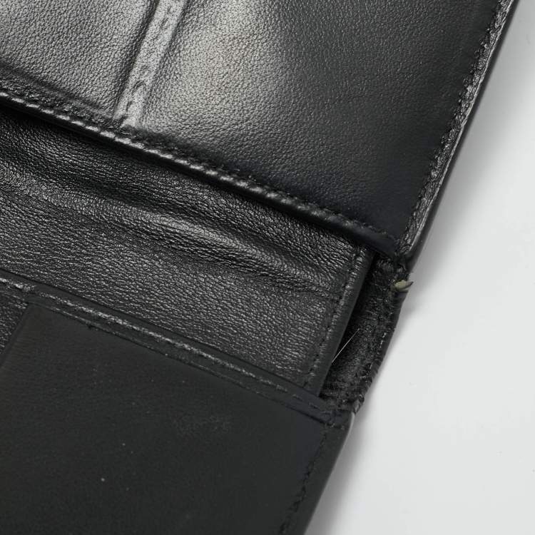 Pre Owned Dior Black/Grey CD Diamond Coated Canvas Bifold Wallet