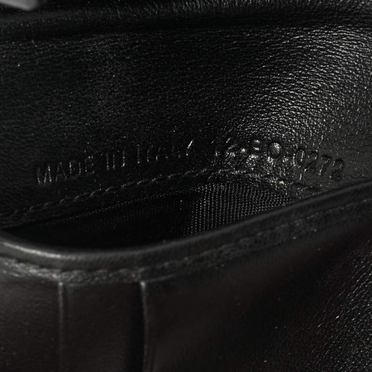 Pre Owned Dior Black/Grey CD Diamond Coated Canvas Bifold Wallet