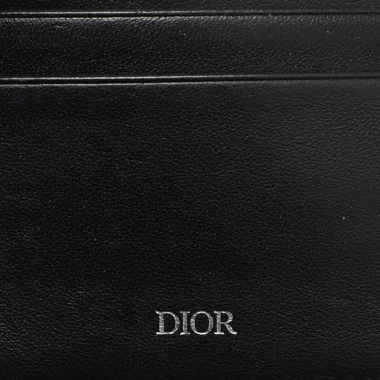 Pre Owned Dior Black/Grey CD Diamond Coated Canvas Bifold Wallet