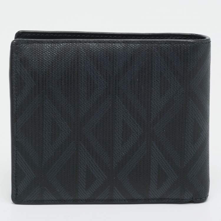 Pre Owned Dior Black/Grey CD Diamond Coated Canvas Bifold Wallet