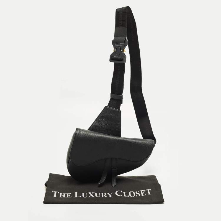 Pre Owned حقيبة كروس بودي السرج ديور جلد أسود