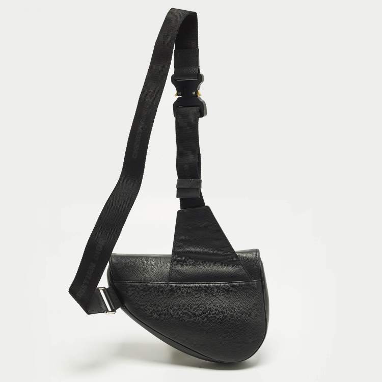 Pre Owned حقيبة كروس بودي السرج ديور جلد أسود