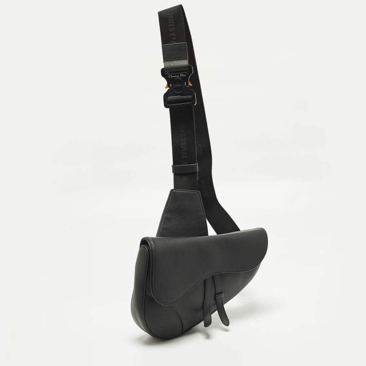 Pre Owned حقيبة كروس بودي السرج ديور جلد أسود