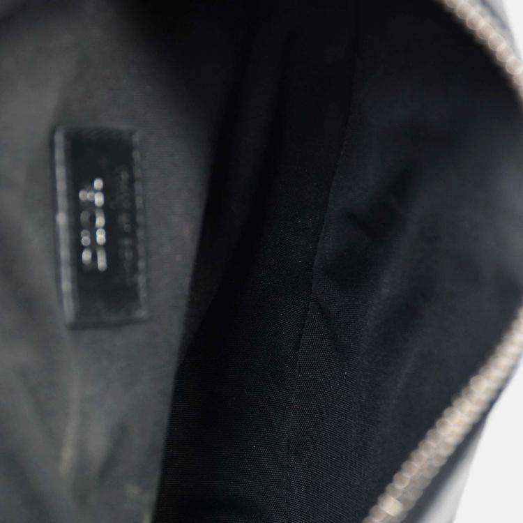 Pre Owned Christian Dior 2020 Black Oblique Leather Saddle Bag (Mens)