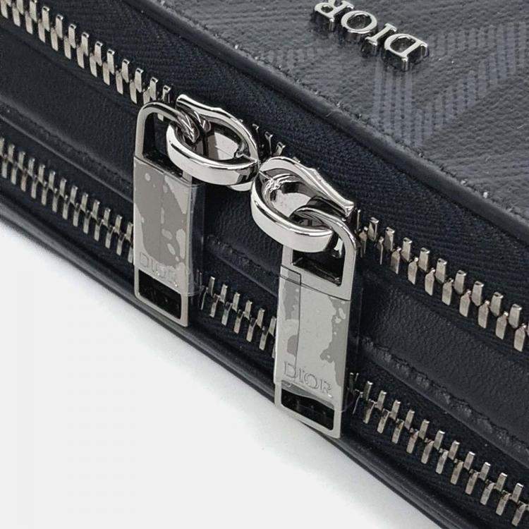 Pre Owned Dior Black PVC Messenger Crossbody Bag