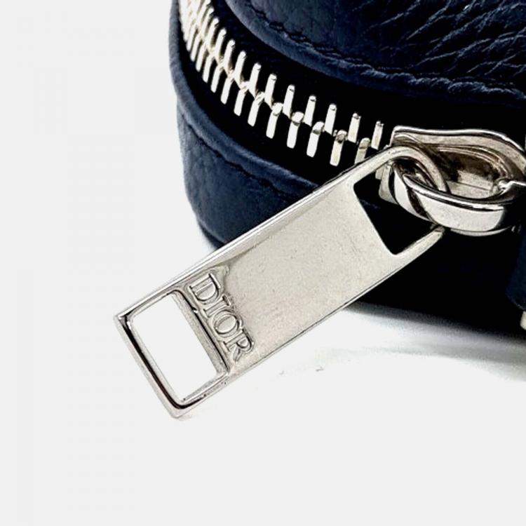 Pre Owned Dior Navy Blue Leather Mini Crossbody Bag
