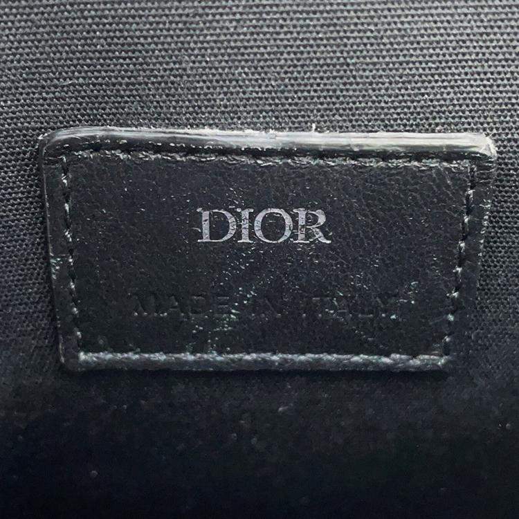 Pre Owned Dior CD Hit The Road Vertical Pouch Shoulder Bag Black CanvasLeather