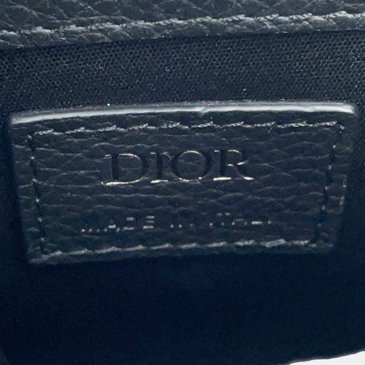 Pre Owned Dior Oblique Safari North-South 2-Way Shoulder Bag Black Canvas Leather Size Mini
