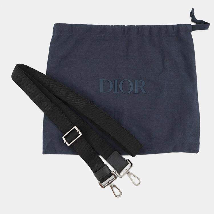 Pre Owned Dior Oblique Safari North-South 2-Way Shoulder Bag Black Canvas Leather Size Mini