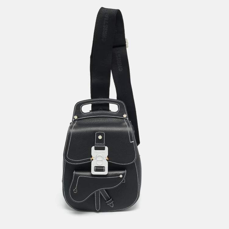 Pre Owned Dior Gallop Black Leather Sling Bag