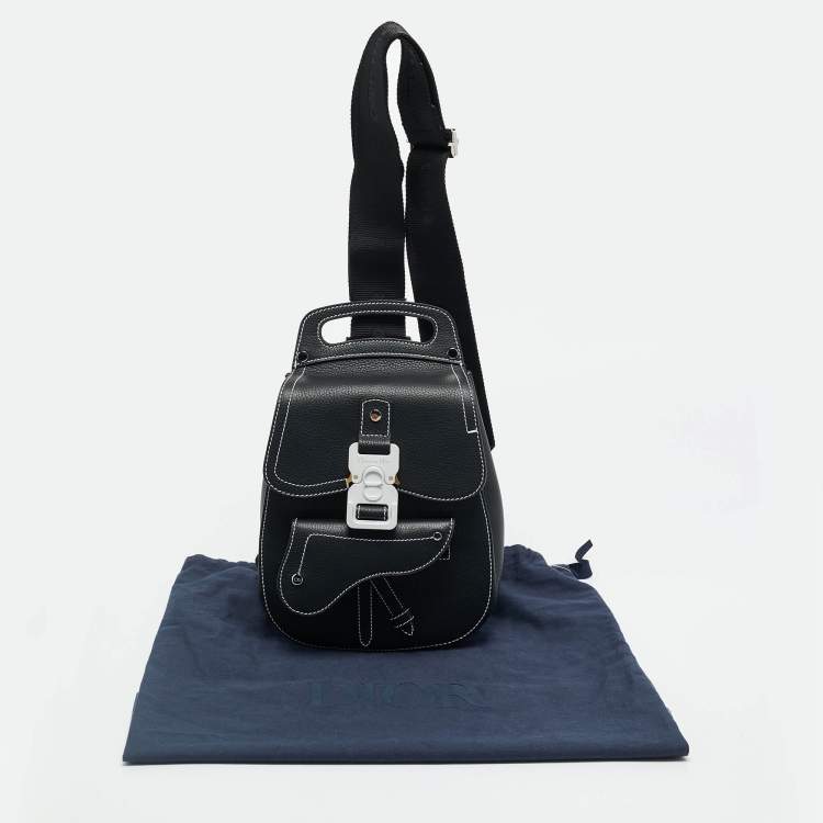 Pre Owned Dior Gallop Black Leather Sling Bag