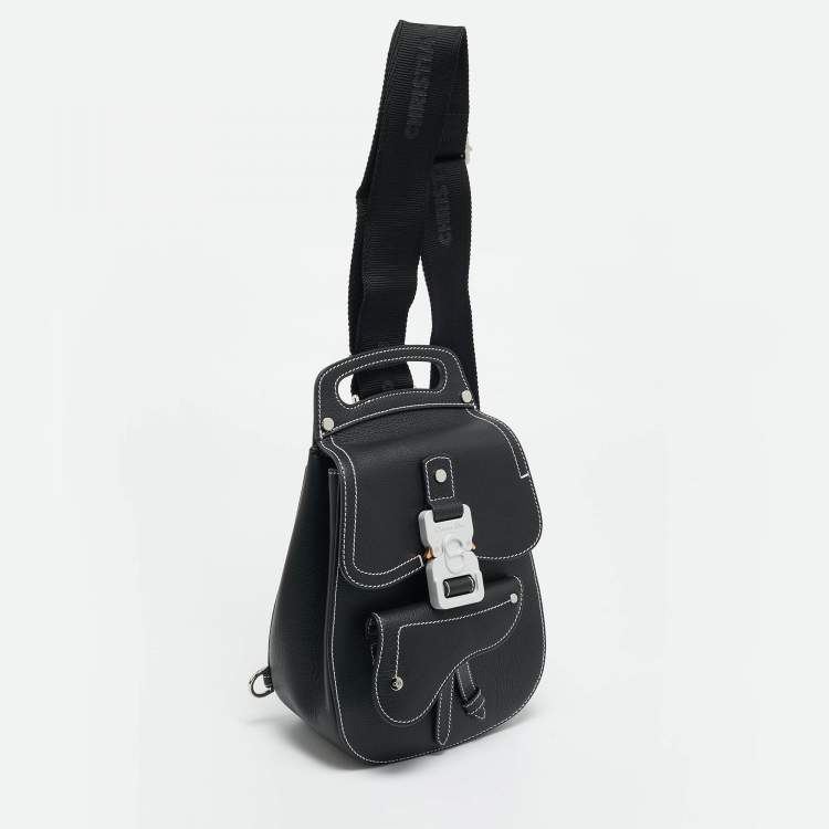 Pre Owned Dior Gallop Black Leather Sling Bag