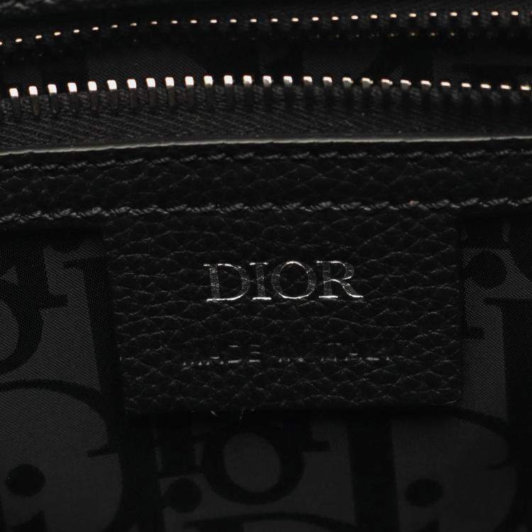 Pre Owned Christian Dior Dior Saddle Bag Backpack Leather Black