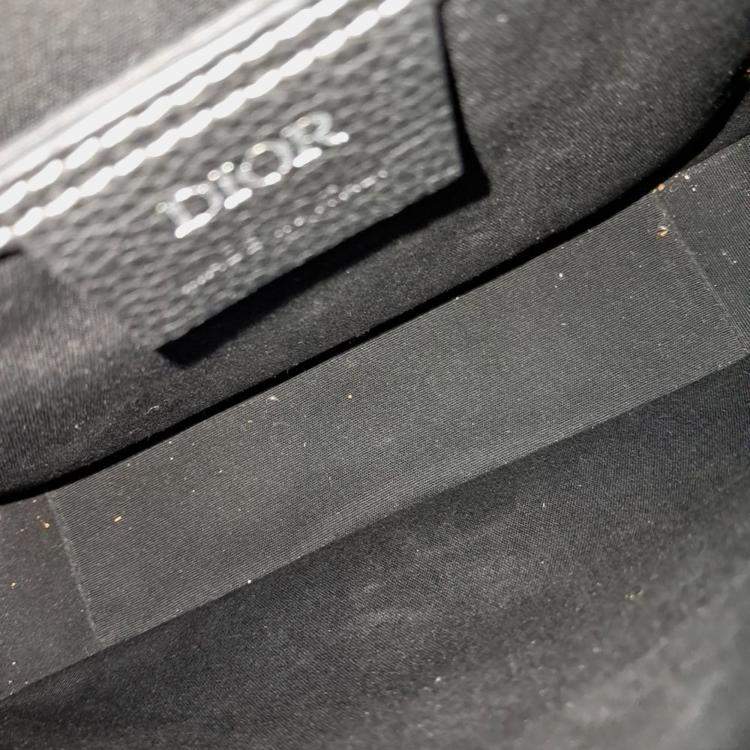 Pre Owned Dior Black Leather Homme Saddle Mini Messenger Bag