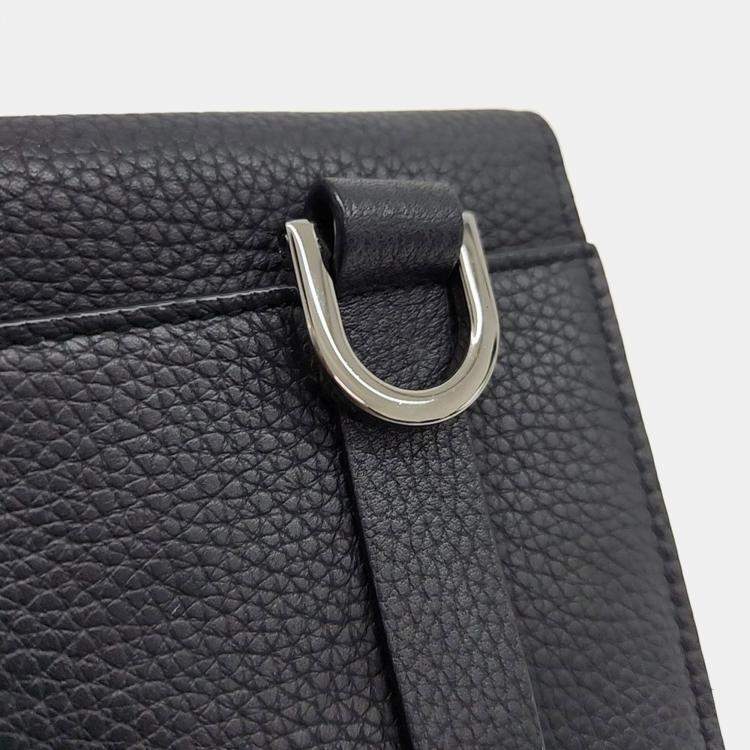 Pre Owned Dior Navy Blue Leather Homme long wallet and crossbody bag 