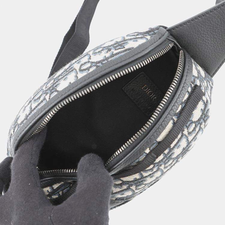 Pre Owned Dior Oblique Scarab Crossbody Bag Black/Beige Canvas Size Mini