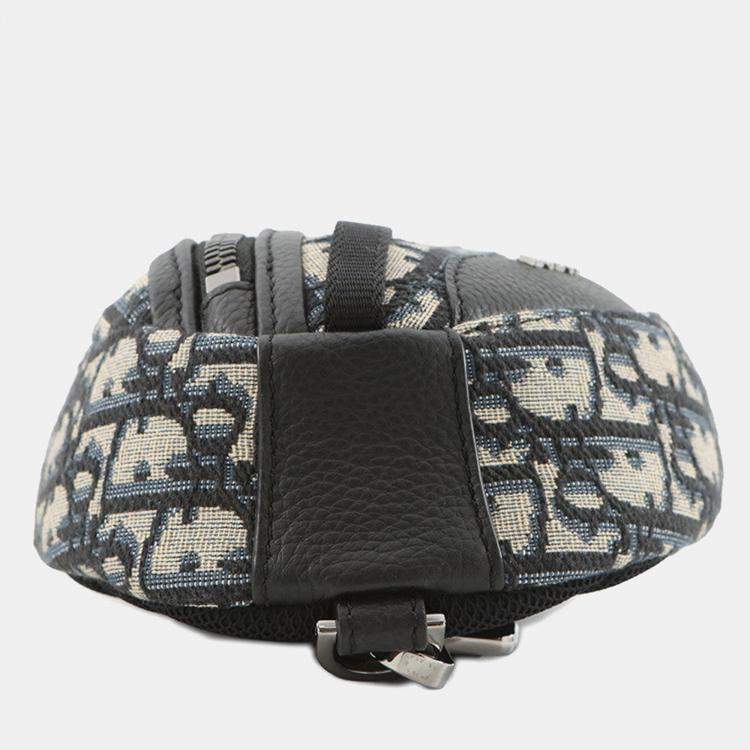 Pre Owned Dior Oblique Scarab Crossbody Bag Black/Beige Canvas Size Mini