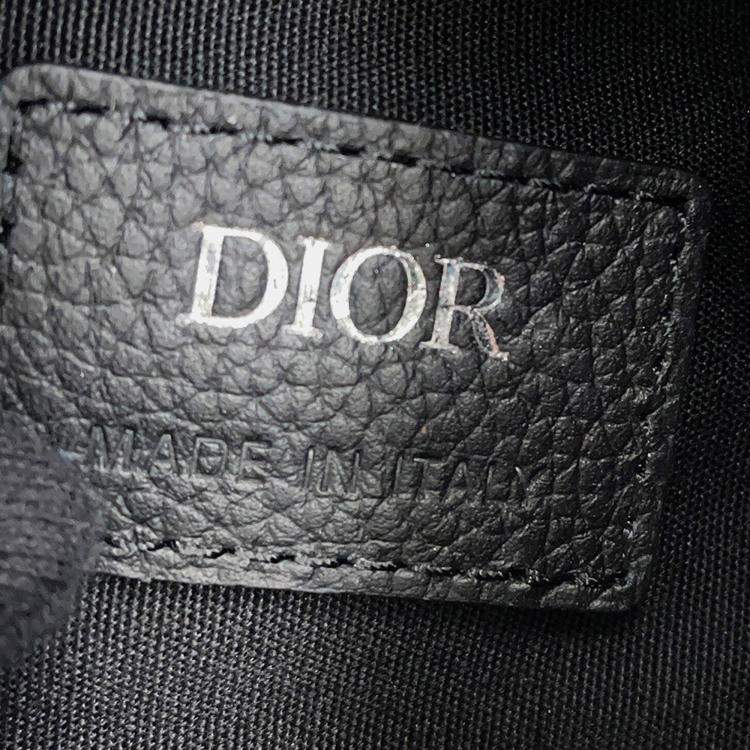 Pre Owned Dior Oblique Scarab Crossbody Bag Black Canvas Size Mini