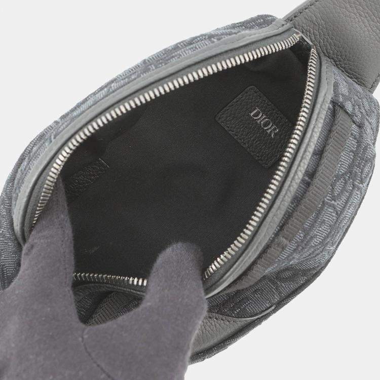 Pre Owned Dior Oblique Scarab Crossbody Bag Black Canvas Size Mini