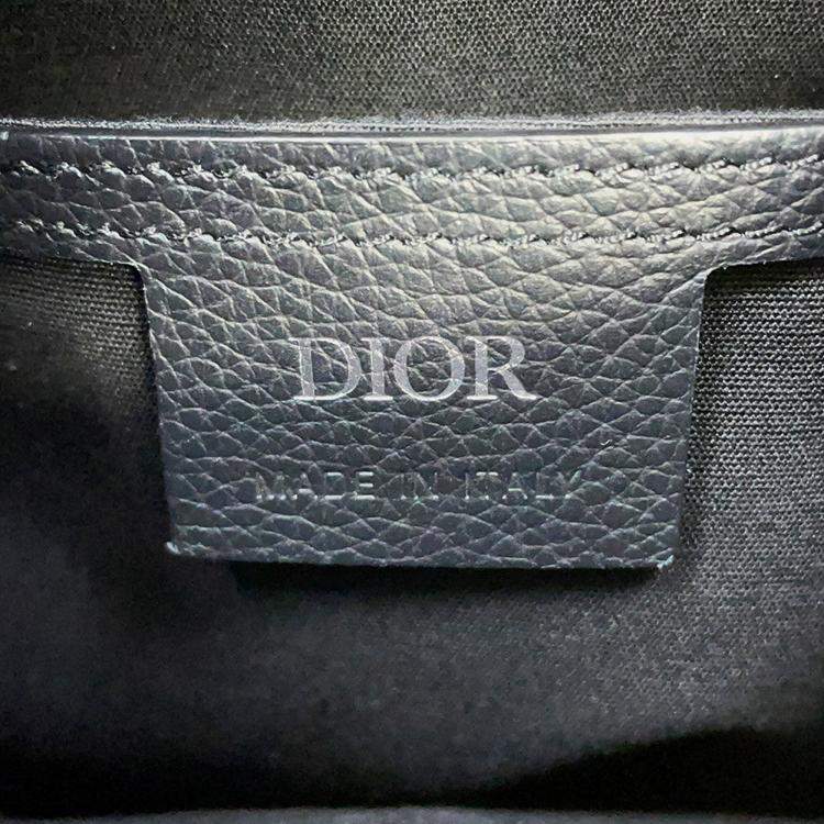 Pre Owned Dior Oblique Gallop Mini Sling Bag Black/Beige Canvas Leather