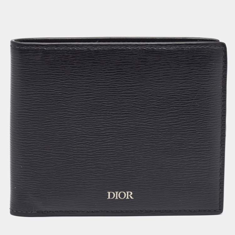 Pre Owned Dior Black Grain Leather Bifold Wallet