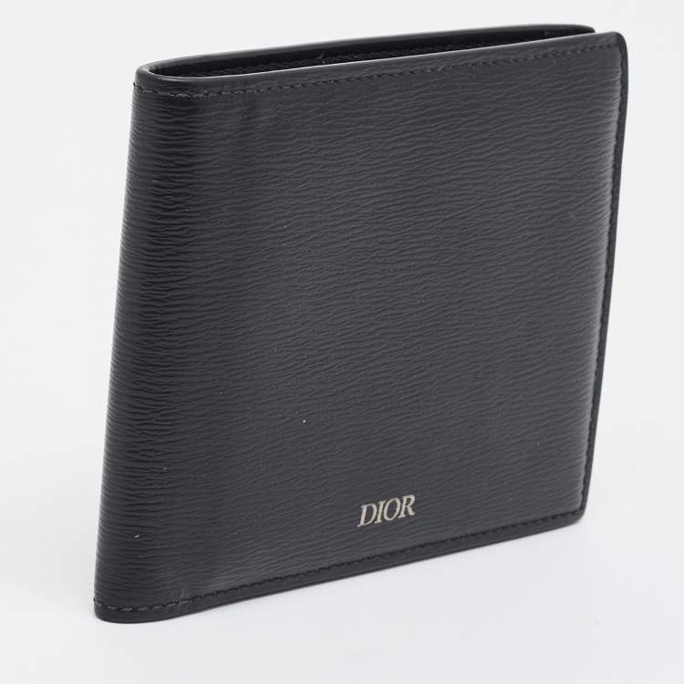 Pre Owned Dior Black Grain Leather Bifold Wallet