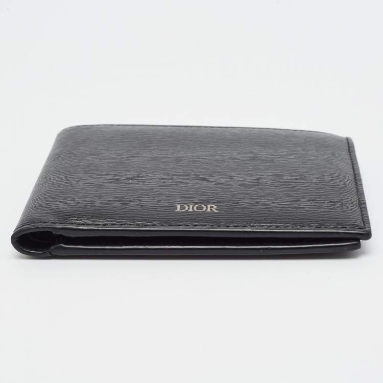 Pre Owned Dior Black Grain Leather Bifold Wallet