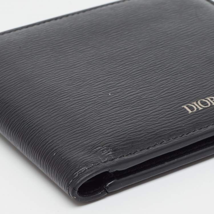 Pre Owned Dior Black Grain Leather Bifold Wallet