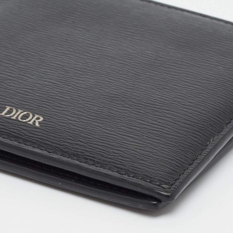 Pre Owned Dior Black Grain Leather Bifold Wallet