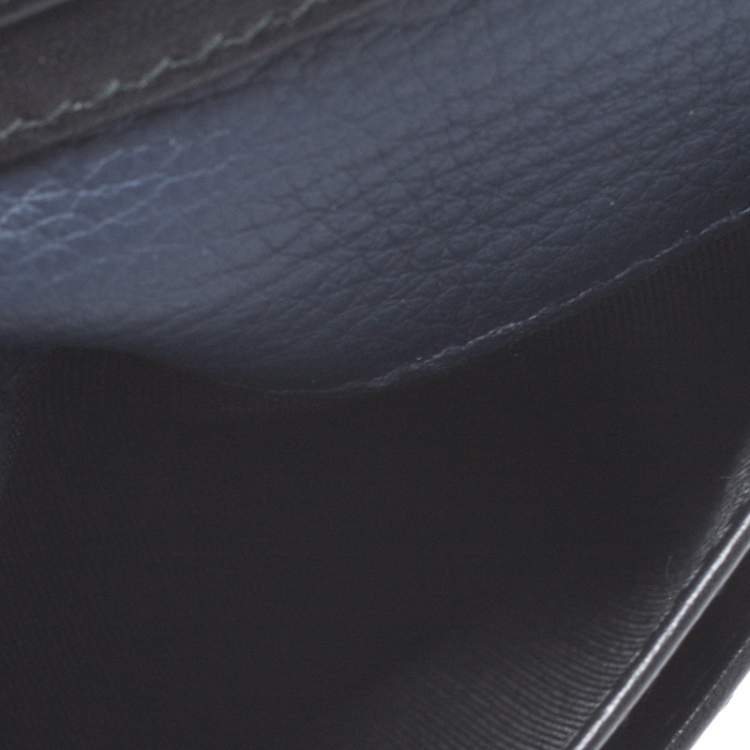 Pre Owned Dior Blue Leather Homme Card Holder