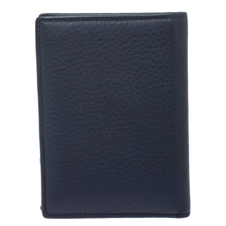 Pre Owned Dior Blue Leather Homme Card Holder