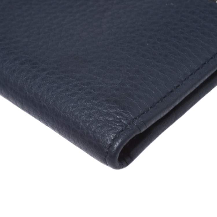 Pre Owned Dior Blue Leather Homme Card Holder