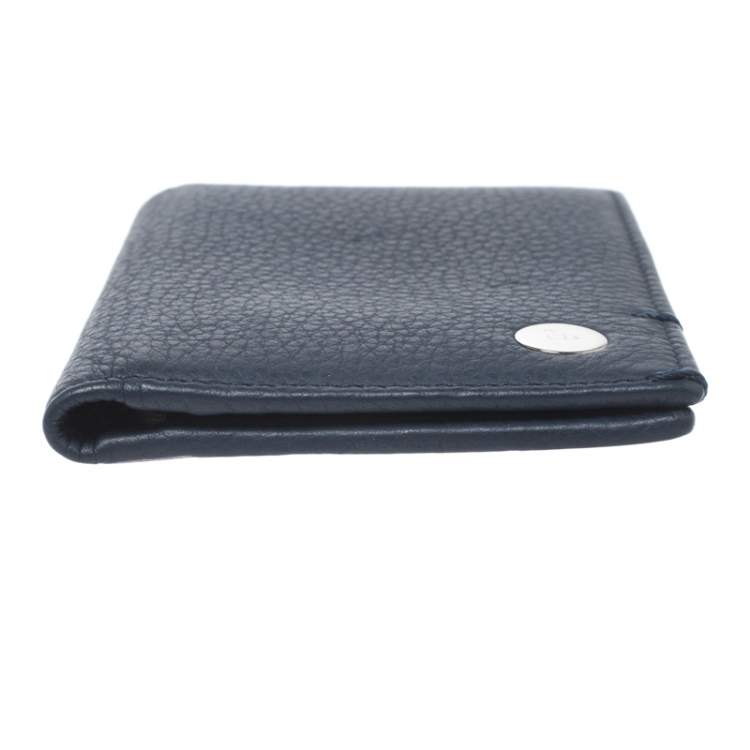 Pre Owned Dior Blue Leather Homme Card Holder