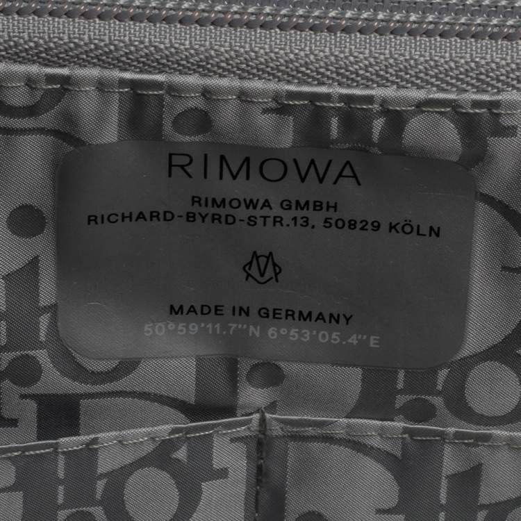 Pre Owned Dior x Rimowa Blue/Grey Oblique Print Aluminium Personal Case