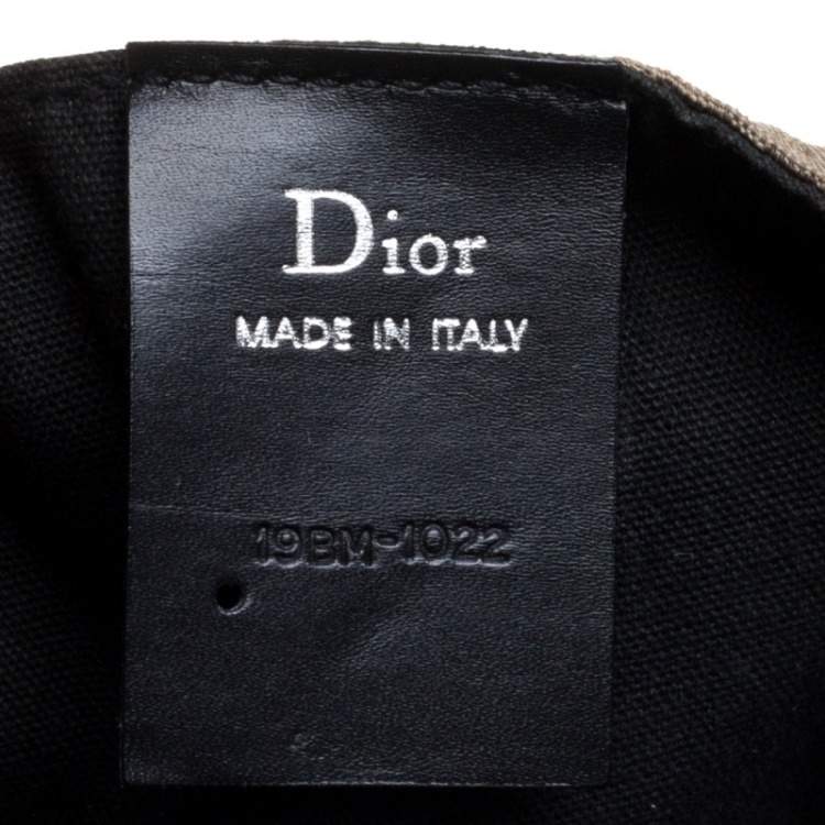 Pre Owned Dior Beige/Black Oblique Canvas and Mesh Shoulder Bag