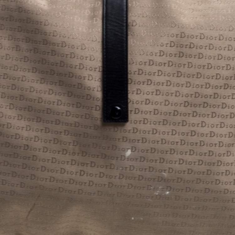 Pre Owned Dior Beige/Black Oblique Canvas and Mesh Shoulder Bag