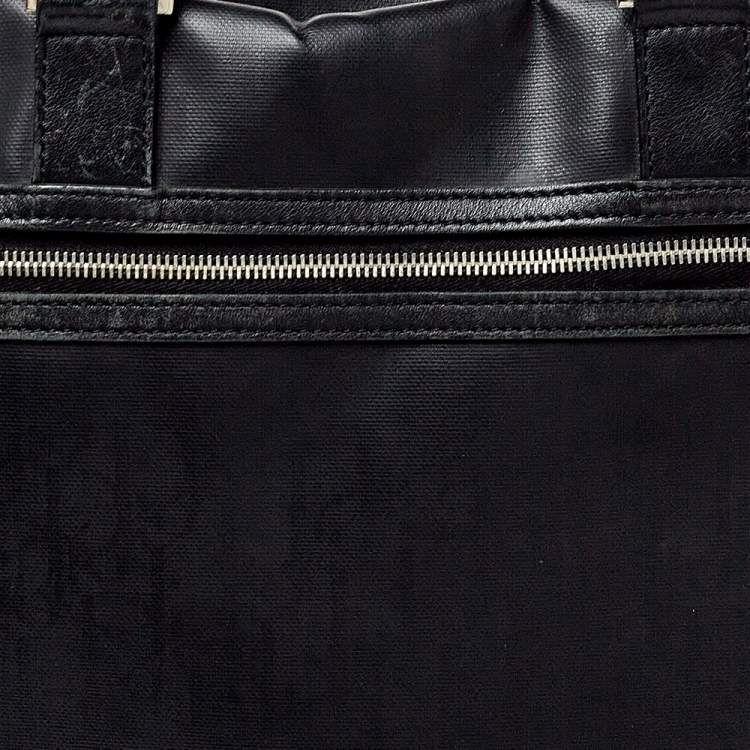 Pre Owned Dior Homme Black Oblique Coated Canvas Document Briefcase