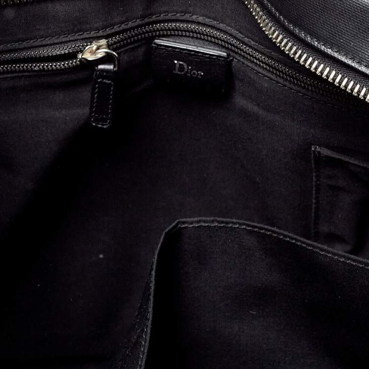 Pre Owned Dior Homme Black Oblique Coated Canvas Document Briefcase