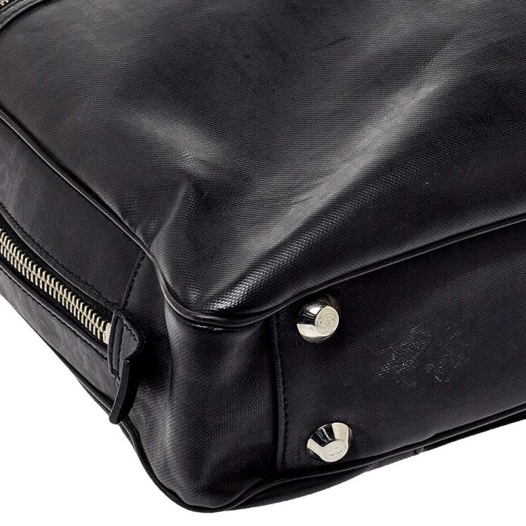 Pre Owned Dior Homme Black Oblique Coated Canvas Document Briefcase