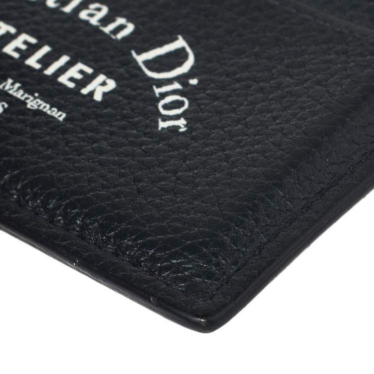Pre Owned Dior Blue Leather Card Holder