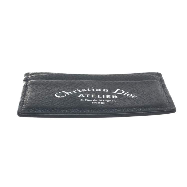 Pre Owned Dior Blue Leather Card Holder