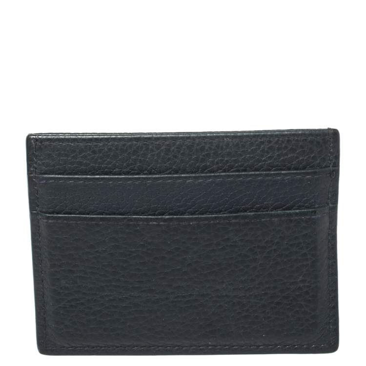 Pre Owned Dior Blue Leather Card Holder